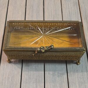 Vintage American Cut Crystal Corp. Jewelry Trinket Box